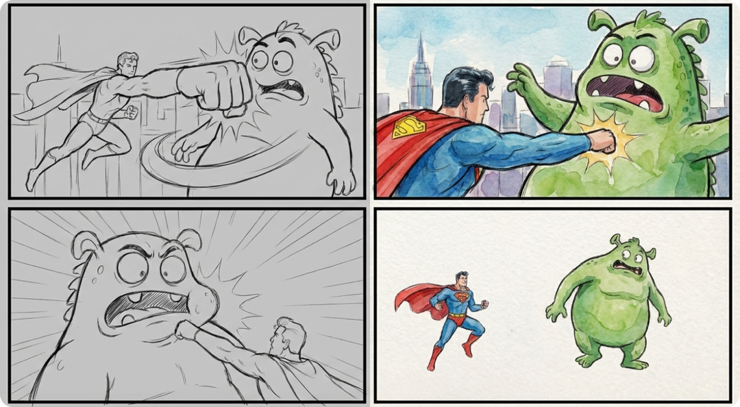 Comic coloring – Watercolor style