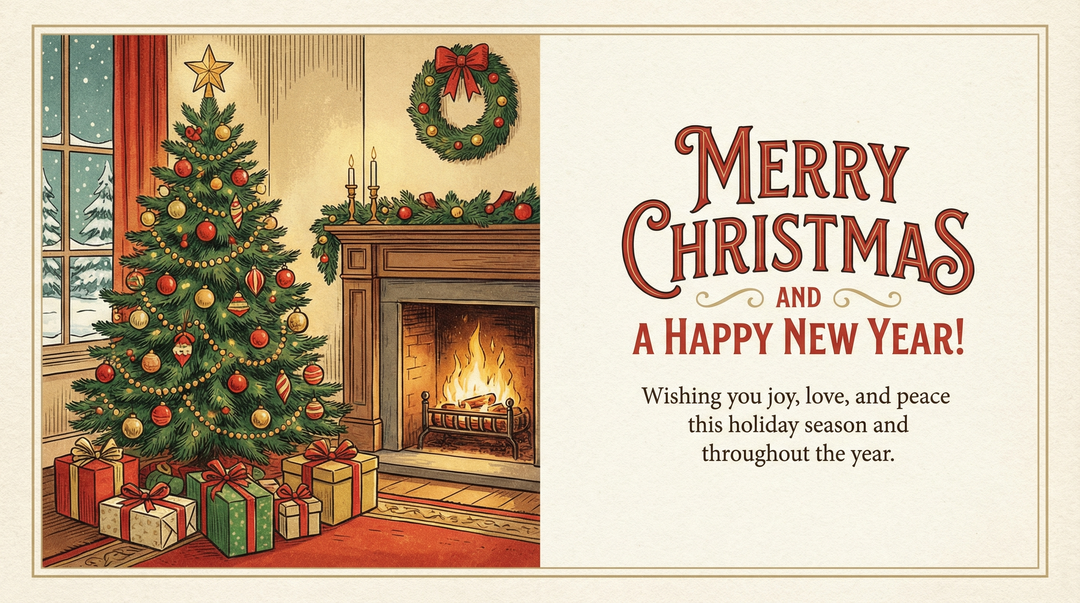 MERRY CHRISTMAS HAPPY NEW YEAR Greeting Card