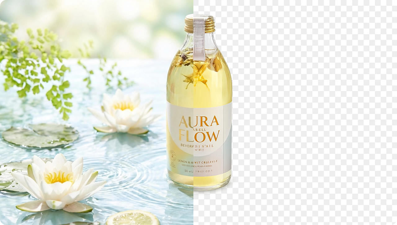 Transparent background beverage