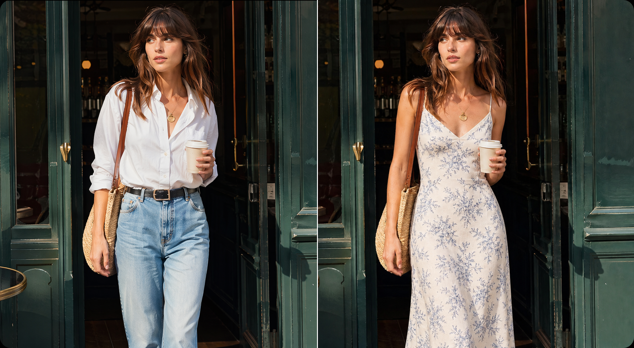 AI clothes changer LinkedIn-ready profile photo before and after