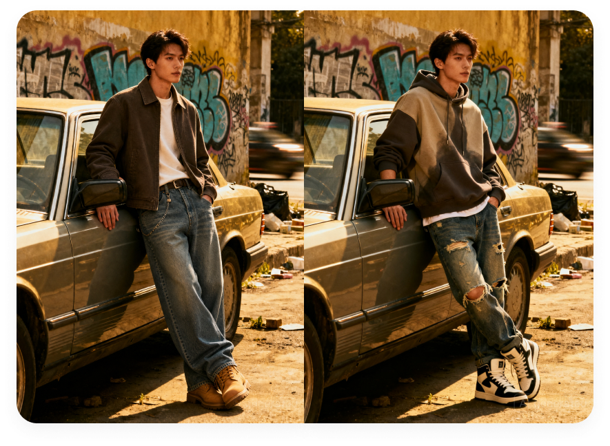 AI clothes changer outfit preview example 1