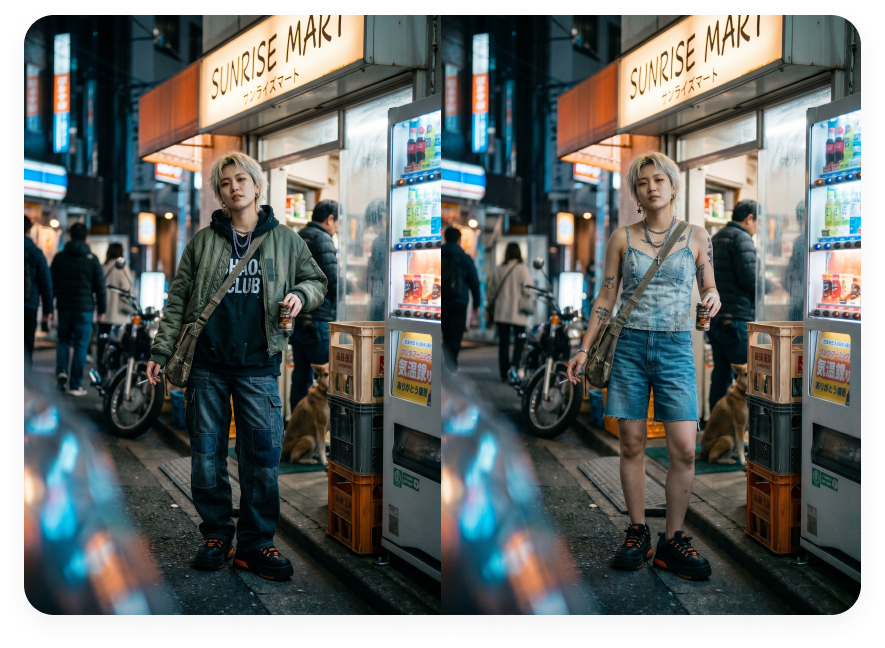 AI clothes changer outfit preview example 12