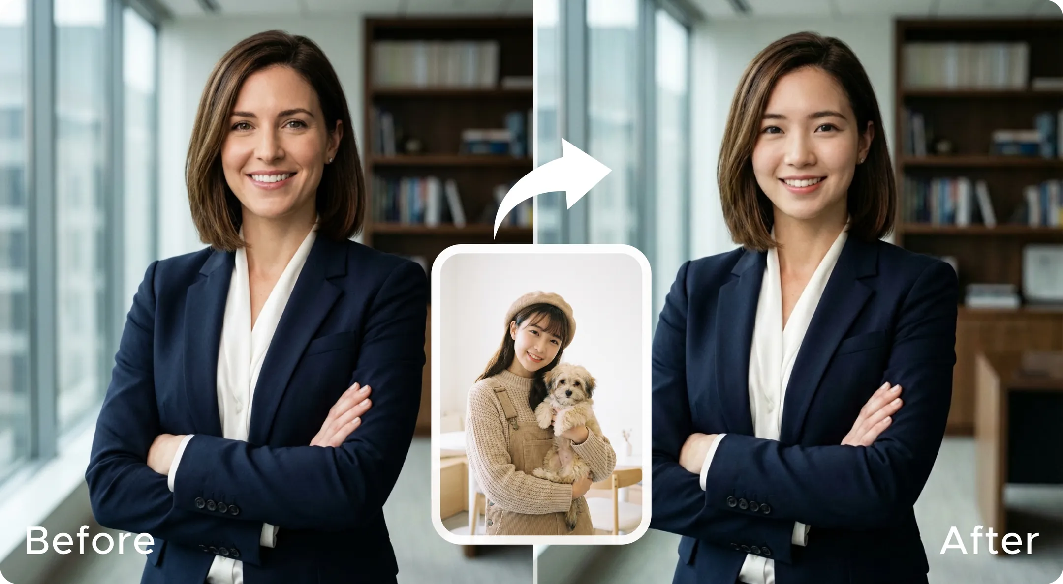 AI face swap for professional headshots and profile pictures