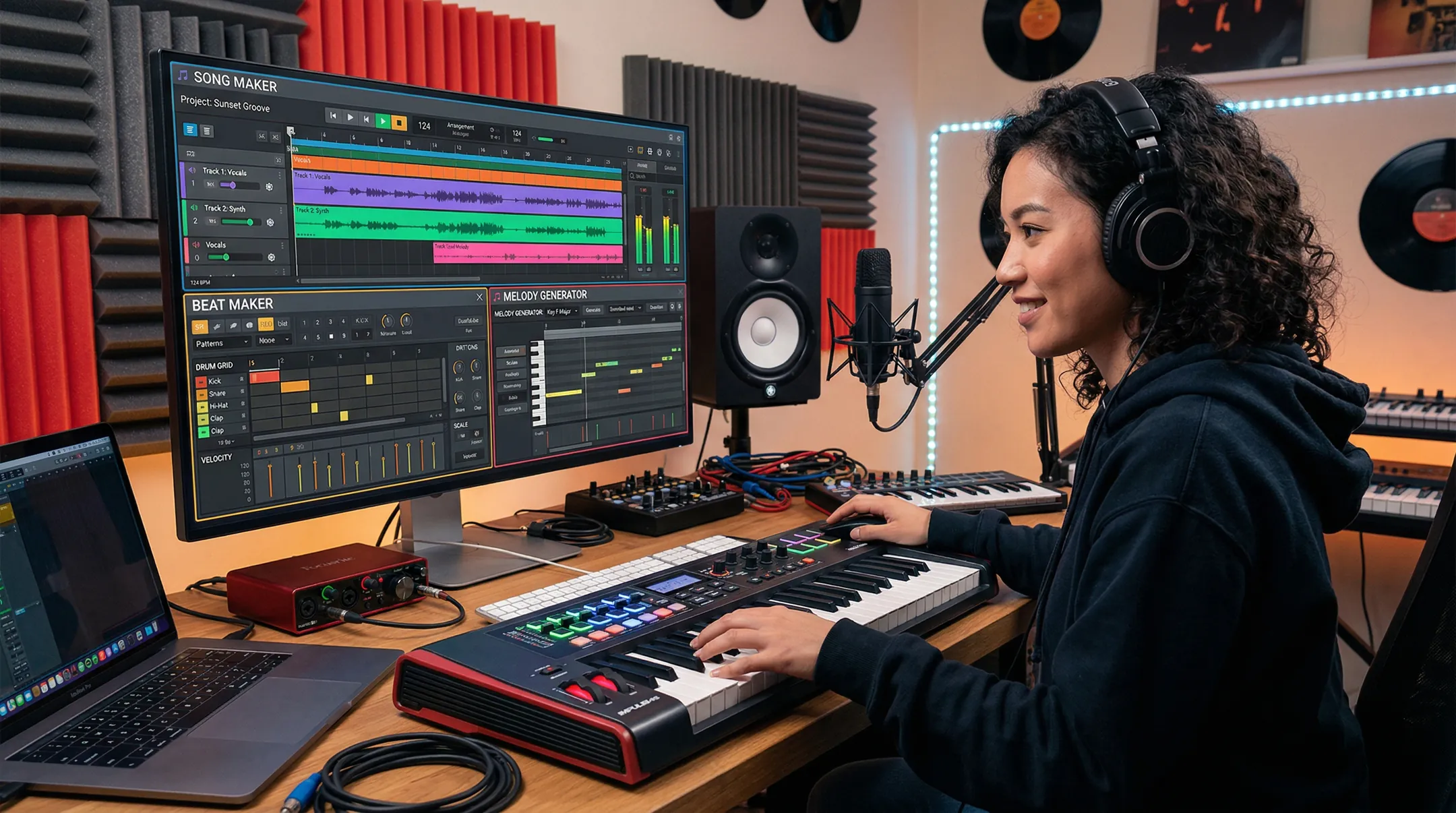 AI music generation from text and images