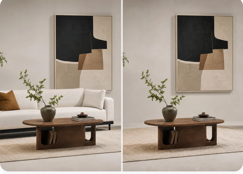 AI Object Remover before and after example 1