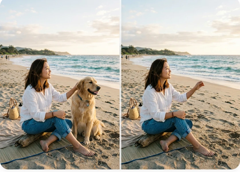 AI Object Remover before and after example 5
