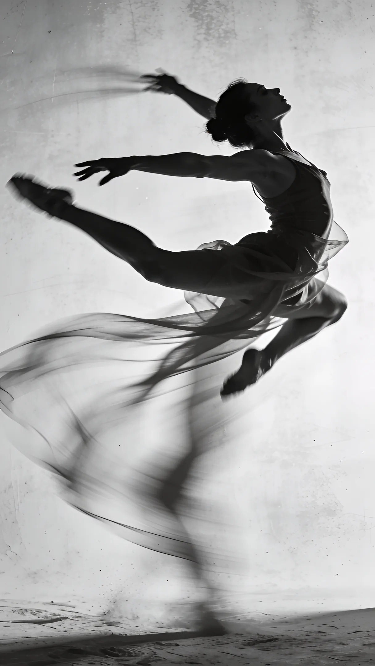 Dance captured with motion blur, artistic photo.