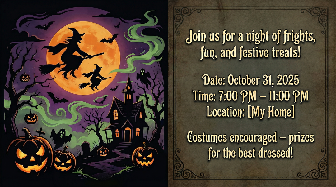 night of frights fun and festive treats CARD